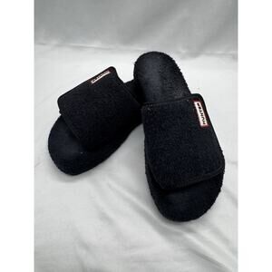 Hunter Slides Original Terry Platform Logo Slide Sandals Women's size 7 Black